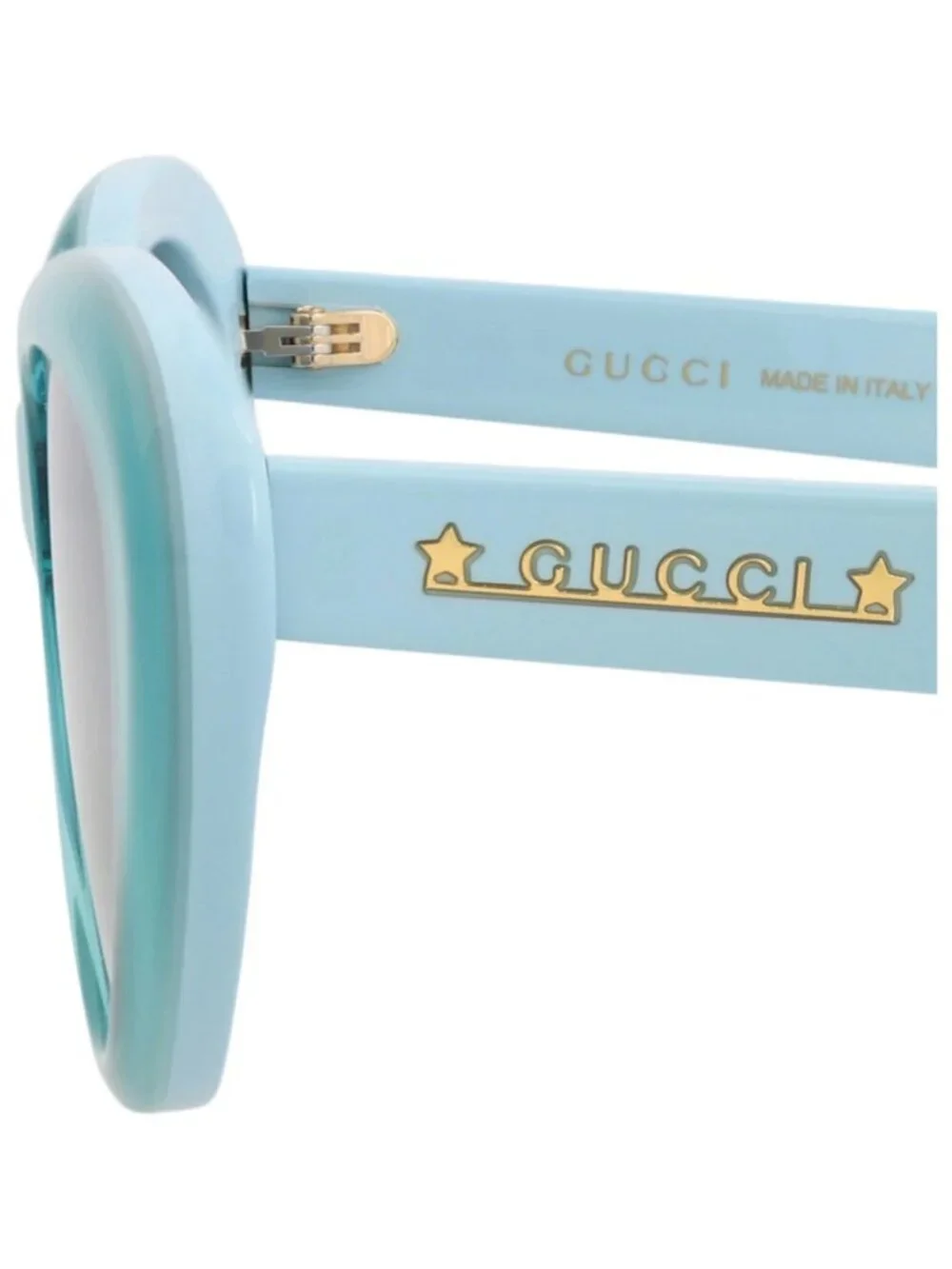 New Gucci Women's Sunglasses Cat Eye Acetate Frame Light Blue Blue Blue
